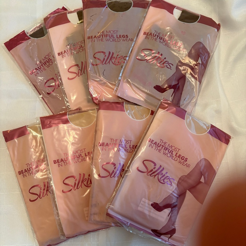 Silkies Nylons, Lot of 15, Nude, Mocha, Off Black, Extra Tall and Control Top - Picture 2 of 10